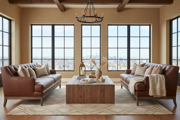 Cosmopolitan 81 Inch Leather Apartment Sofa