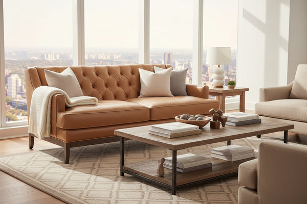 Cosmopolitan 81 Inch Leather Apartment Sofa