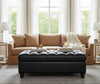 Image of Westminster 65 Inch Leather Bench Ottoman