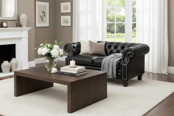 Westminster Leather Tufted Chesterfield Loveseat