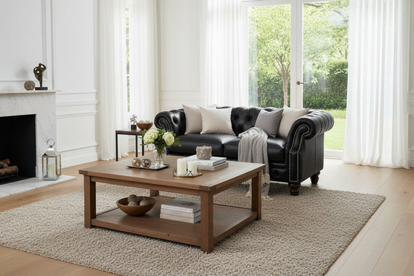 Westminster Leather Tufted Chesterfield Loveseat