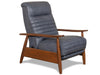 Image of Anton Mid-Century Modern Leather And Wood Recliner Chair
