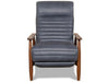 Image of Anton Mid-Century Modern Leather And Wood Recliner Chair