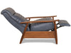 Image of Anton Mid-Century Modern Leather And Wood Recliner Chair