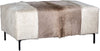 Image of Buckaroo Champagne Dark Hair On Hide 43" Inch Rectangular Leather Ottoman