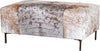 Image of Buckaroo Longhorn Hair On Hide 43" Inch Rectangular Leather Ottoman