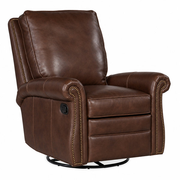 Amani SWIVEL Leather Pillow Back Recliner Chair - Experience Luxurious Comfort