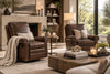 Image of Amani SWIVEL Leather Pillow Back Recliner Chair - Experience Luxurious Comfort