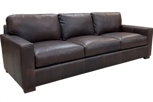 Wyatt 103 Inch Grand Scale Contemporary Deep Seat Leather Sofa