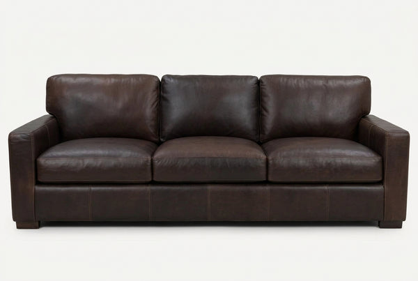Wyatt 103 Inch Grand Scale Contemporary Deep Seat Leather Sofa