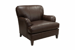 Lichfield English Arm Tight Back Leather Chair With Nailhead Trim