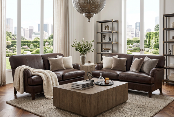 Lichfield English Arm Tight Back Sofa Group With Nail Trim