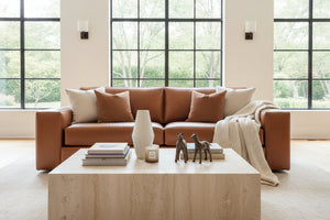 Preston 108 Inch Two Cushion Wide Track Arm Leather Sofa