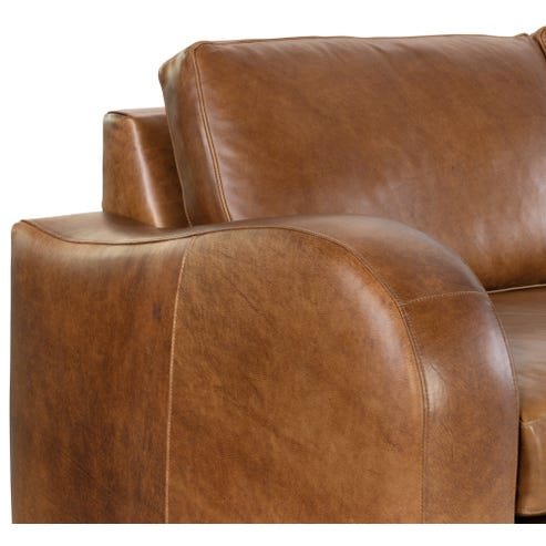 Southampton 109 Inch Three Cushion Rounded Track Arm Leather Sofa