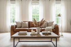 Southampton 98 Inch Three Cushion Rounded Track Arm Leather Sofa