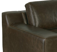 Wells 109 Inch Two Cushion Wide Track Arm Leather Sofa