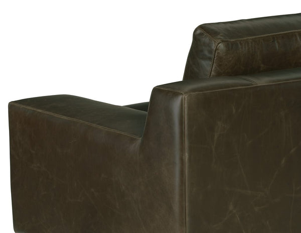 Wells 109 Inch Two Cushion Wide Track Arm Leather Sofa
