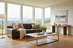 Wells 109 Inch Two Cushion Wide Track Arm Leather Sofa