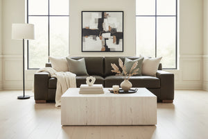 Wells 109 Inch Two Cushion Wide Track Arm Leather Sofa