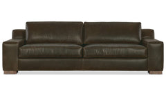 Wells 109 Inch Two Cushion Wide Track Arm Leather Sofa