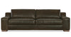 Wells 109 Inch Two Cushion Wide Track Arm Leather Sofa