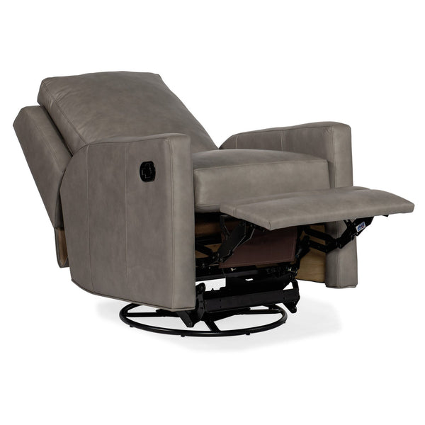 Fabian Leather SWIVEL / GLIDER Pillow Back Reclining Chair