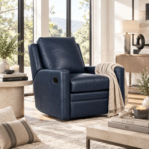 Fabian Leather SWIVEL Pillow Back Reclining Chair
