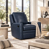 Image of Fabian Leather SWIVEL / GLIDER Pillow Back Reclining Chair