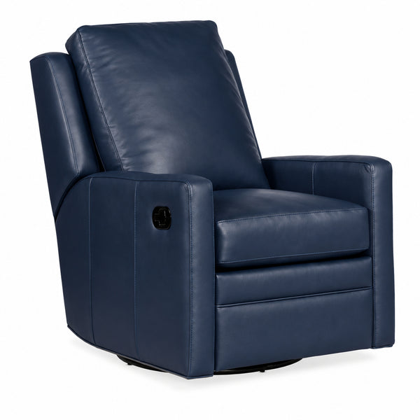 Fabian Leather SWIVEL / GLIDER Pillow Back Reclining Chair