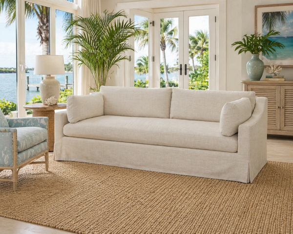 Lara Linen 96 Inch "Quick Ship" Slipcovered Sofa
