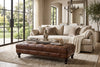 Image of Norwich 46 Inch Rectangular Button Tufted Leather Upholstered Ottoman Coffee Table