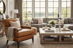 Silas Transitional Leather Upholstered Accent Chair