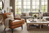 Image of Silas Transitional Leather Upholstered Accent Chair
