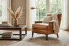 Image of Silas Transitional Leather Upholstered Accent Chair