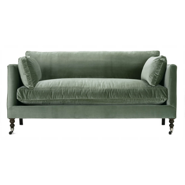 Marjorie 71 Inch "Quick Ship" Single Bench Seat Sage Green Velvet Apartment Sofa