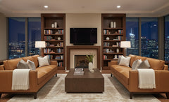 Kellan 85 Inch Modern Leather Track Arm Sofa