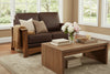 Image of Highland White Oak Mission Style Leather Loveseat