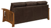 Image of Highland 85 Inch White Oak Mission Style Leather Sofa