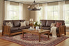 Image of Highland 85 Inch White Oak Mission Style Leather Sofa