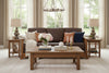 Image of Highland 85 Inch White Oak Mission Style Leather Sofa