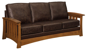 Highland White Oak Mission Style Reclining Leather Seating Collection