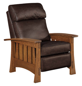 Highland White Oak Mission Style Leather Reclining Chair