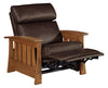 Image of Highland "WALL HUGGER" White Oak Mission Style Leather Reclining Chair