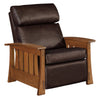 Image of Highland "WALL HUGGER" White Oak Mission Style Leather Reclining Chair