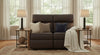 Image of Highland "WALL HUGGER" White Oak Mission Style Leather Reclining Loveseat