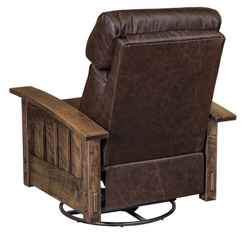 Stockton SWIVEL/GLIDER Rough Sawn Mission Style Leather Reclining Chair
