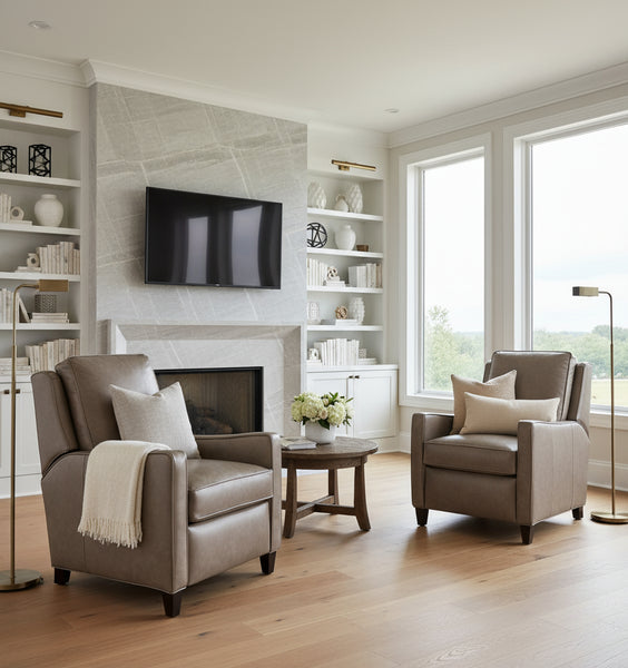 Alaric Leather Pillow Back Reclining Chair