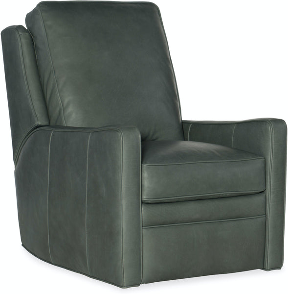 Alaric Leather SWIVEL/GLIDER Pillow Back Reclining Chair