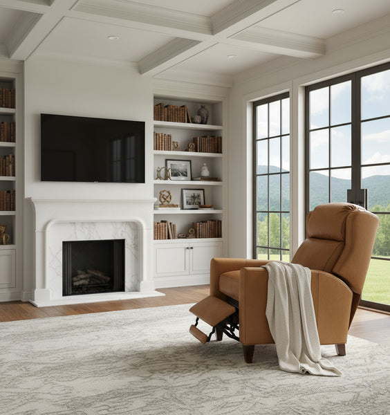 Albert Leather Bustle Pillow Back Recliner Chair