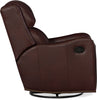 Image of Alistair Leather SWIVEL / GLIDER Bustle Pillow Back Recliner Chair